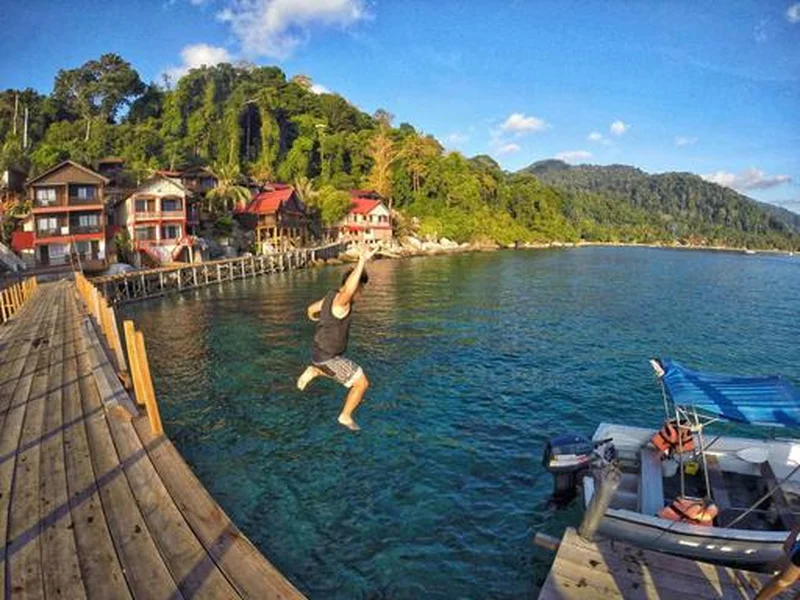 Jumping into the water Panuba Inn